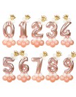 13 sztuk/zestaw różowe złoto balony foliowe w kształcie cyfr wszystkiego najlepszego z okazji urodzin balony Baby Shower dla dzi