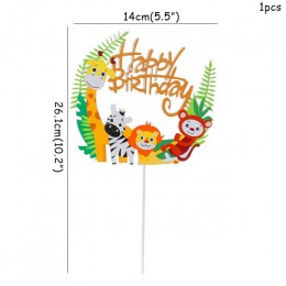 WEIGAO Jungle Party baner urodzinowy Garland liczba zwierząt cyfrowe balony pierwszy Baby Boy dekoracja urodzinowa dla dzieci