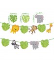 WEIGAO Jungle Party baner urodzinowy Garland liczba zwierząt cyfrowe balony pierwszy Baby Boy dekoracja urodzinowa dla dzieci