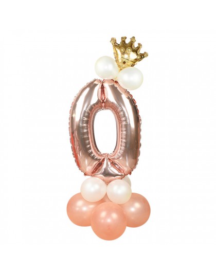 13 sztuk/zestaw różowe złoto balony foliowe w kształcie cyfr wszystkiego najlepszego z okazji urodzin balony Baby Shower dla dzi