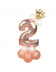 13 sztuk/zestaw różowe złoto balony foliowe w kształcie cyfr wszystkiego najlepszego z okazji urodzin balony Baby Shower dla dzi