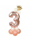 13 sztuk/zestaw różowe złoto balony foliowe w kształcie cyfr wszystkiego najlepszego z okazji urodzin balony Baby Shower dla dzi