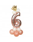 13 sztuk/zestaw różowe złoto balony foliowe w kształcie cyfr wszystkiego najlepszego z okazji urodzin balony Baby Shower dla dzi
