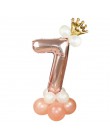 13 sztuk/zestaw różowe złoto balony foliowe w kształcie cyfr wszystkiego najlepszego z okazji urodzin balony Baby Shower dla dzi