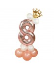13 sztuk/zestaw różowe złoto balony foliowe w kształcie cyfr wszystkiego najlepszego z okazji urodzin balony Baby Shower dla dzi