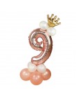 13 sztuk/zestaw różowe złoto balony foliowe w kształcie cyfr wszystkiego najlepszego z okazji urodzin balony Baby Shower dla dzi