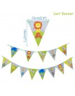 WEIGAO Jungle Party baner urodzinowy Garland liczba zwierząt cyfrowe balony pierwszy Baby Boy dekoracja urodzinowa dla dzieci