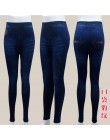 Modne dopasowane legginsy damskie Plus rozmiar Faux dżinsy legginsy długie kieszonkowe drukowanie letnie legginsy spodnie ołówko