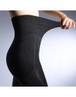 LANGSHA damskie legginsy ciepłe spodnie zimowe 12CM wysoka wyszczuplająca talia zagęścić dobra gumka damskie ciepłe aksamitne ur