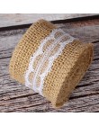 2 metry/szt. Szerokość 5cm juta juta rolki wstążka jutowa z koronką wiejskie dekoracje ślubne w stylu vintage Ornament juta Wedd