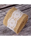 2 metry/szt. Szerokość 5cm juta juta rolki wstążka jutowa z koronką wiejskie dekoracje ślubne w stylu vintage Ornament juta Wedd
