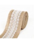2 metry/szt. Szerokość 5cm juta juta rolki wstążka jutowa z koronką wiejskie dekoracje ślubne w stylu vintage Ornament juta Wedd