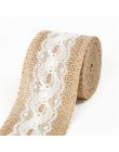 2 metry/szt. Szerokość 5cm juta juta rolki wstążka jutowa z koronką wiejskie dekoracje ślubne w stylu vintage Ornament juta Wedd