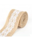 2 metry/szt. Szerokość 5cm juta juta rolki wstążka jutowa z koronką wiejskie dekoracje ślubne w stylu vintage Ornament juta Wedd