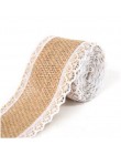 2 metry/szt. Szerokość 5cm juta juta rolki wstążka jutowa z koronką wiejskie dekoracje ślubne w stylu vintage Ornament juta Wedd