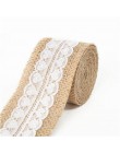 2 metry/szt. Szerokość 5cm juta juta rolki wstążka jutowa z koronką wiejskie dekoracje ślubne w stylu vintage Ornament juta Wedd