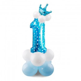 QIFU 17 sztuk numer balony powietrzne balony urodzinowe dekoracje na imprezę urodzinową dzieci balony foliowe figurki balony Bab