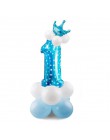 QIFU 17 sztuk numer balony powietrzne balony urodzinowe dekoracje na imprezę urodzinową dzieci balony foliowe figurki balony Bab