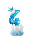 QIFU 17 sztuk numer balony powietrzne balony urodzinowe dekoracje na imprezę urodzinową dzieci balony foliowe figurki balony Bab
