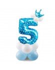 QIFU 17 sztuk numer balony powietrzne balony urodzinowe dekoracje na imprezę urodzinową dzieci balony foliowe figurki balony Bab