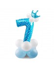 QIFU 17 sztuk numer balony powietrzne balony urodzinowe dekoracje na imprezę urodzinową dzieci balony foliowe figurki balony Bab