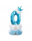 QIFU 17 sztuk numer balony powietrzne balony urodzinowe dekoracje na imprezę urodzinową dzieci balony foliowe figurki balony Bab
