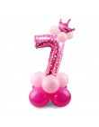 QIFU 17 sztuk numer balony powietrzne balony urodzinowe dekoracje na imprezę urodzinową dzieci balony foliowe figurki balony Bab