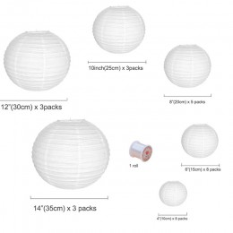 30 sztuk białe lampiony papierowe/Led Lights różnych rozmiarów 4 "-14" chiński Lampion na wesela Baby Shower Xmas imprezy i wyda