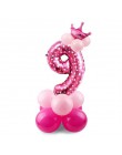 QIFU 17 sztuk numer balony powietrzne balony urodzinowe dekoracje na imprezę urodzinową dzieci balony foliowe figurki balony Bab