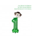 QIFU 17 sztuk numer balony powietrzne balony urodzinowe dekoracje na imprezę urodzinową dzieci balony foliowe figurki balony Bab