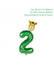 QIFU 17 sztuk numer balony powietrzne balony urodzinowe dekoracje na imprezę urodzinową dzieci balony foliowe figurki balony Bab