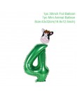 QIFU 17 sztuk numer balony powietrzne balony urodzinowe dekoracje na imprezę urodzinową dzieci balony foliowe figurki balony Bab