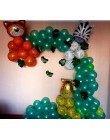 Zielona palma liść balony Safari dżungla impreza dziecko dziewczyna chłopiec dekoracja na przyjęcie z okazji urodzin dzieci trop