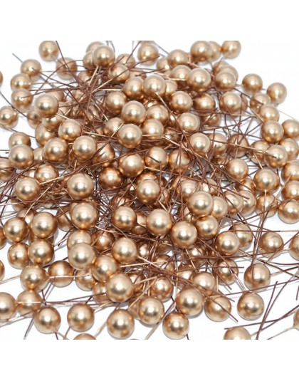 50 sztuk Mini perła plastikowe pręciki sztuczne kwiaty owocowe pręciki wiśnia na ślub boże narodzenie DIY pudełko wieńce dekorac