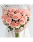 Darmowa wysyłka (11 sztuk/partia) świeże rose sztuczne kwiaty prawdziwy dotyk rose kwiaty, dekoracje domu na wesele lub urodziny