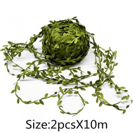 20 Meter Silk Nature zielony sztuczny liść liściasta winorośl dekoracje ślubne liście Scrapbooking, rzemiosło wianek sztuczne kw