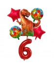 6 sztuk duża 4D chodzenia dinozaurów z balonów foliowych chłopcy balony ze zwierzętami dzieci dinozaur dekoracja urodzinowa balo