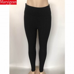 Maryigean solidne Legging kobiety poliester super elastyczna spodnie z wysokim stanem legginsy treningowe Push Up Fitness kobiet