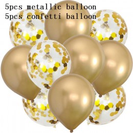 10 sztuk balony w kolorze różowego złota konfetti zestaw Chrome balon urodziny deco dekoracja na przyjęcie ślubne rocznica ślubu