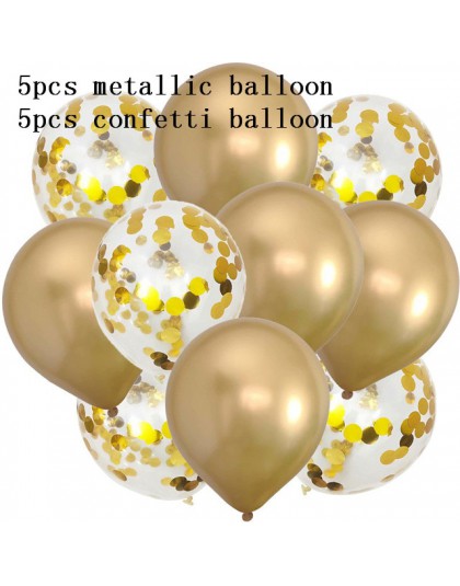10 sztuk balony w kolorze różowego złota konfetti zestaw Chrome balon urodziny deco dekoracja na przyjęcie ślubne rocznica ślubu
