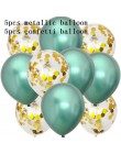 10 sztuk balony w kolorze różowego złota konfetti zestaw Chrome balon urodziny deco dekoracja na przyjęcie ślubne rocznica ślubu