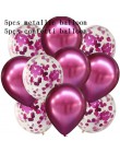 10 sztuk balony w kolorze różowego złota konfetti zestaw Chrome balon urodziny deco dekoracja na przyjęcie ślubne rocznica ślubu