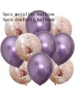 10 sztuk balony w kolorze różowego złota konfetti zestaw Chrome balon urodziny deco dekoracja na przyjęcie ślubne rocznica ślubu