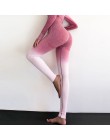 NORMOV damskie Fitness bezszwowe legginsy wysokiej talii Hollow legginsy fitness sportowe legginsy boczne paski Jeggings