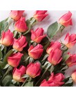 Darmowa wysyłka (11 sztuk/partia) świeże rose sztuczne kwiaty prawdziwy dotyk rose kwiaty, dekoracje domu na wesele lub urodziny