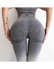 NORMOV damskie Fitness bezszwowe legginsy wysokiej talii Hollow legginsy fitness sportowe legginsy boczne paski Jeggings