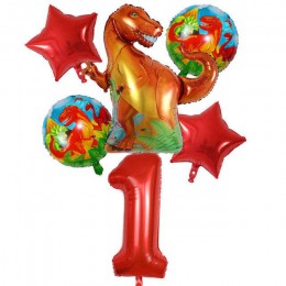 6 sztuk duża 4D chodzenia dinozaurów z balonów foliowych chłopcy balony ze zwierzętami dzieci dinozaur dekoracja urodzinowa balo