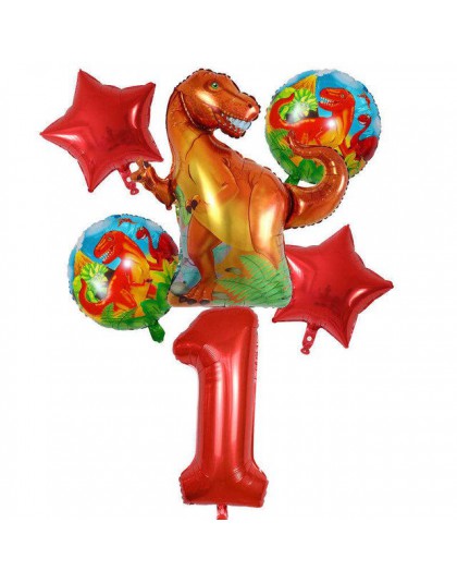 6 sztuk duża 4D chodzenia dinozaurów z balonów foliowych chłopcy balony ze zwierzętami dzieci dinozaur dekoracja urodzinowa balo