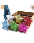 6 sztuk/partia 5CM DIY Gillter gwiazdy zawieszki świąteczne do dekoracji DIY Craft dla dzieci prezent ozdoba na choinkę dekoracj