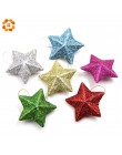6 sztuk/partia 5CM DIY Gillter gwiazdy zawieszki świąteczne do dekoracji DIY Craft dla dzieci prezent ozdoba na choinkę dekoracj